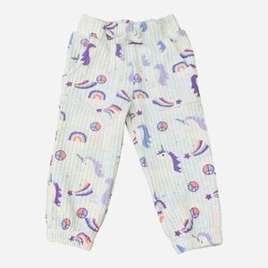 Garanimals Unicorn Print ruffled leggings sweatpants white rainbow Girls 12 Mo
